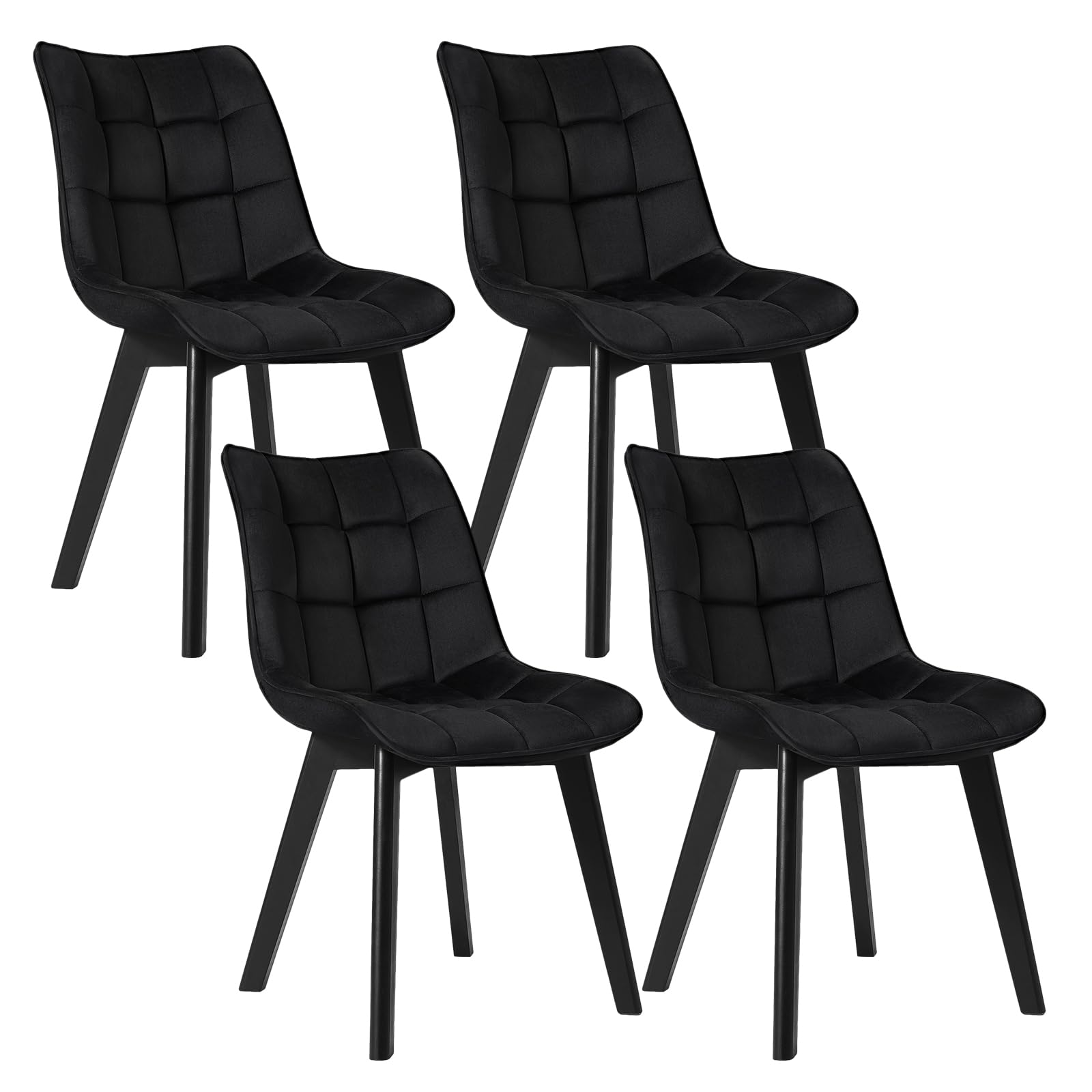 EUGAD Chaises de Salle à Manger Lot de 4,Noir