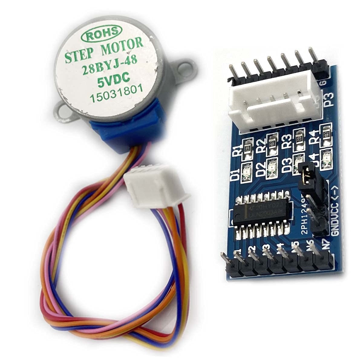 Kiro&Seeu DC5V 28BYJ-48 Schrittmotor mit ULN2003 Antriebsplatine, blau, kompatibel mit Arduino (5V)
