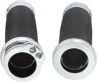 Vista 6 de Twilight Garage 1" Chrome Motorcycle Hand Grip Handlebar Grips Cable Throttle Compatible with Harley Davidson Sportster Honda Yamaha Suzuki Kawasaki