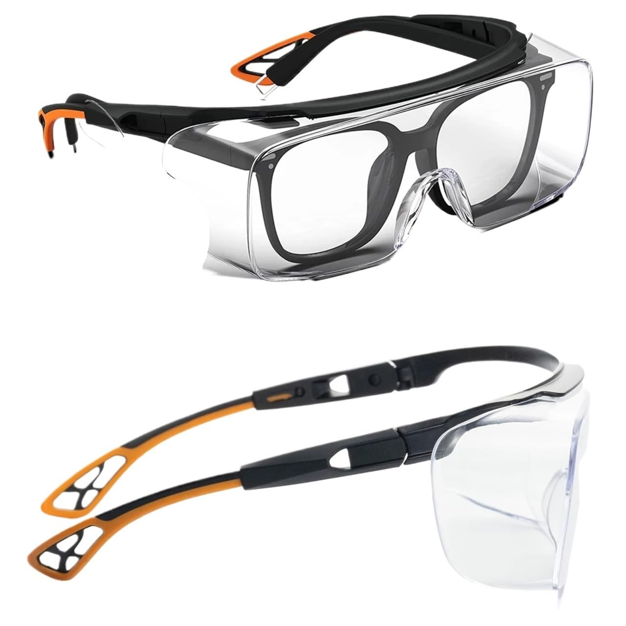 Antibeschlag-Schutzbrille mit transparenten Gläsern und Seitenschutz, Blaulichtfilter, Unisex-Schutzbrille