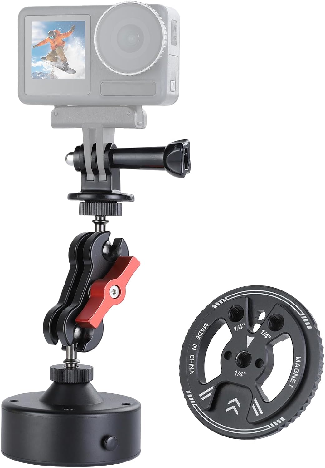 UTEBIT 360° Adjustable Suction Cup Mount for Gopro Car Mount, Black