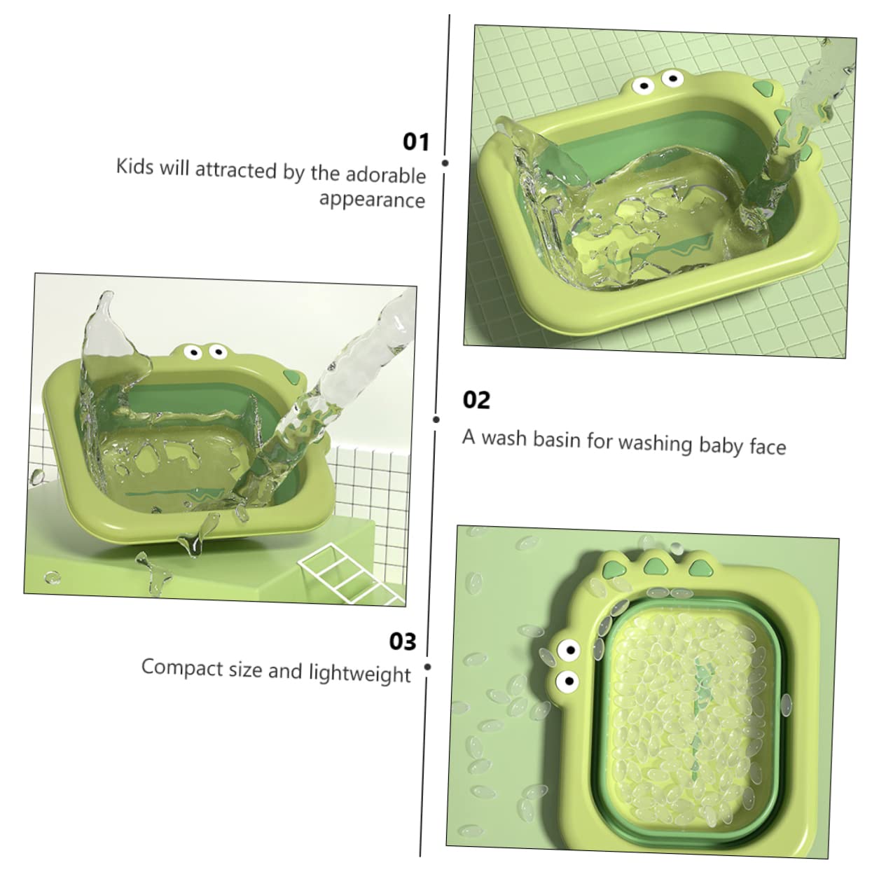 Thickened Foldable Wash Basin Washbasin with Rounded Corners Portable Newborn Bath Tool for Kitchen Bathroom Use