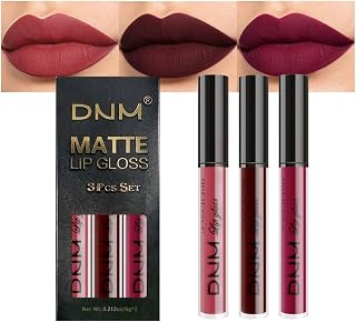evpct 3Pcs Dark Red Purple Matte 24-hour Liquid Lipstick Sets, Matte Lipstick Lip Stain Long Lasting 24 Smudge Waterproof Lip Gloss Gift Set Matt Lipsticks Set Matt Liquid Women Makeup Lipstick 06