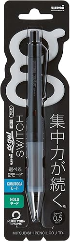 Miniatura 2 de Uni Alpha - Lápiz mecánico con interruptor de gel, 0.020 in, cuerpo negro con adhesivo Kanji LOVE