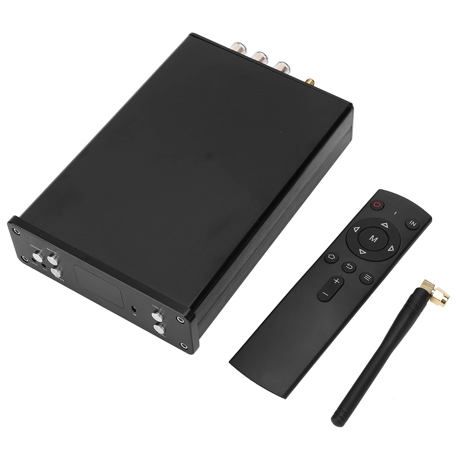 Ejoyous Wzmacniacz Mocy Wzmacniacz Bluetooth 5.0 ze Stopu Aluminium STA326 50 W Plus 25 W Plus 25 W DC 24V do 32 V z Optycznym Koncentrycznym Wejściem USB dla Użytkowników Domowego Sprzętu Audio