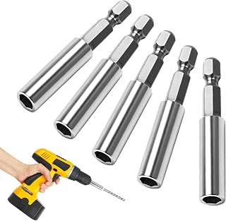 5 Pieces Magnetic Bit Holder, 60mm Thick Magnetic Quick-Face Bit Holder, 1/4" Hexagon Suitable for Electric Drill, Impact Screwdriver, Cordless Screwdriver