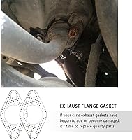 Vista 3 de 2 juntas de escape de automóvil, junta de brida de escape de 2 pernos de 1.5 pulgadas, accesorios para automóvil, junta de colector de escape
