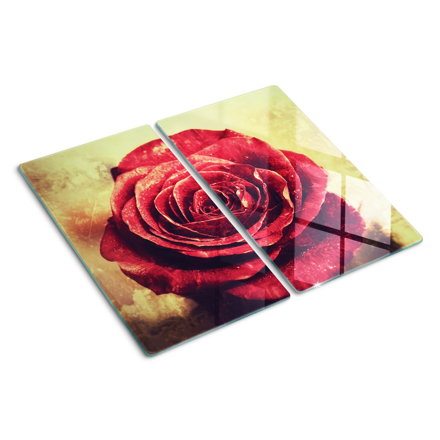 Planche à découper en verre 30x52 cm résistant chaleur protège plaque induction