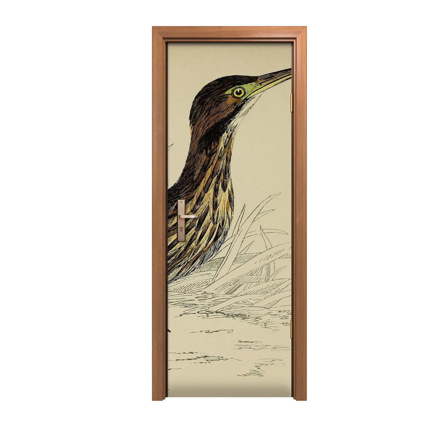 Autocollant de porte 70x200 décoration murale dessin d'oiseaux