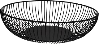 Xmas Fruit Basket Bowl, Modern Metal Wire Holder for Kitchen Table Decor | Black Handmade Design, Portable Serving and Drying Use, Multi Storage for Fruit Display and Washing