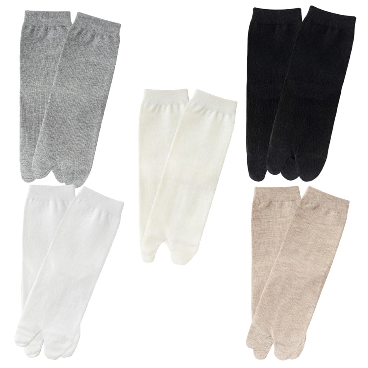 Calcetines tabi de algodón para mujer pack de 5 pares elásticos 8