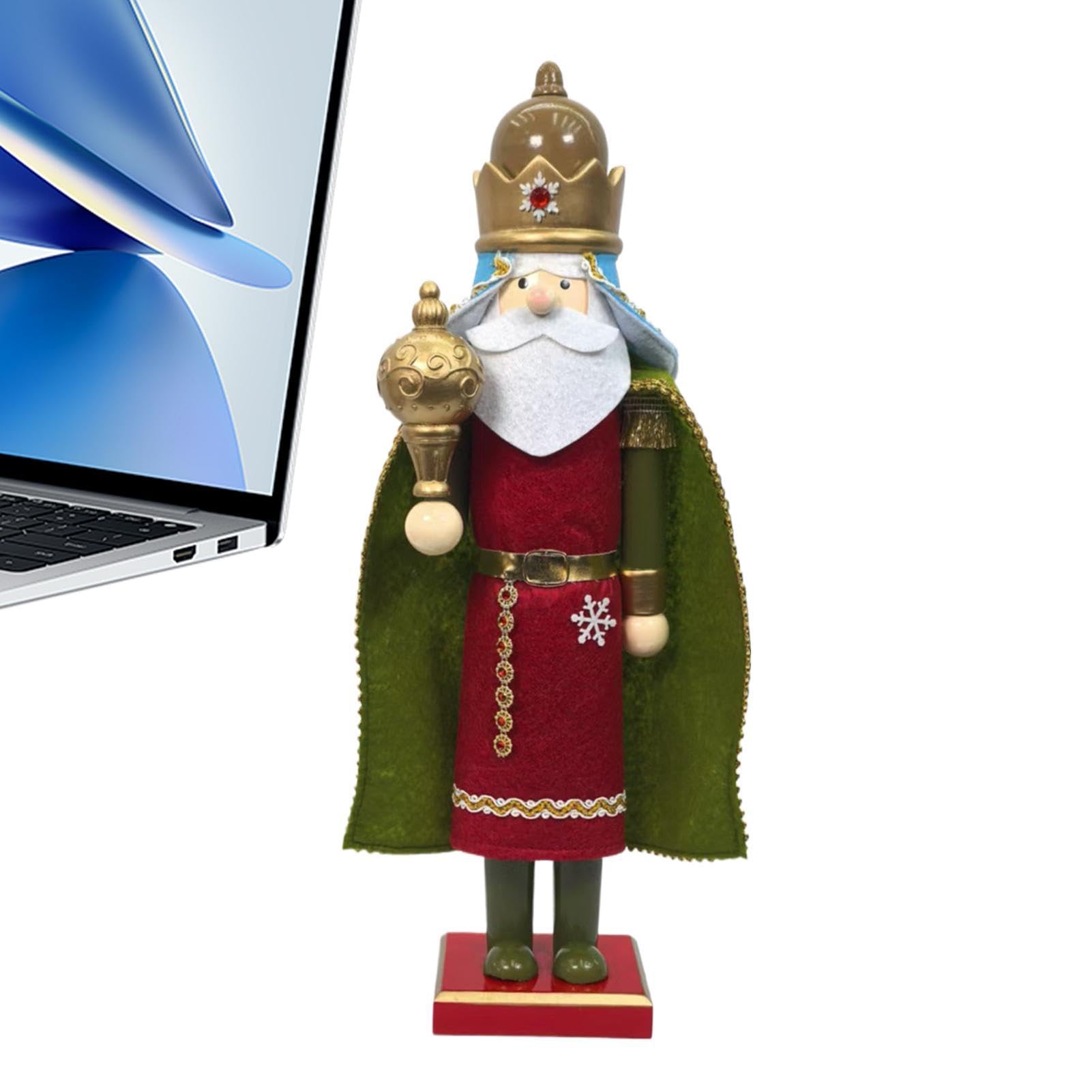 Statua Dziadka do orzechów Drewniany Dziadek Do Orzechów Kolekcjonerska | Ozdoba Stołowa Na półce, w przedpokoju, biurze, na imprezach, kominku, gzymsie, salonie i w domu