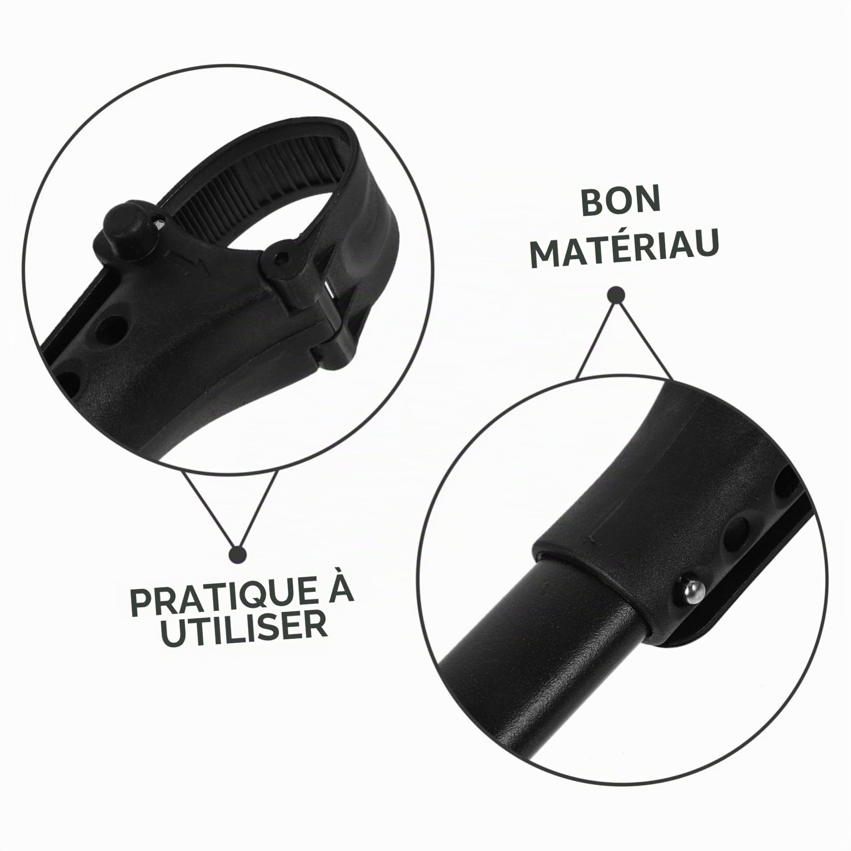 VANZACK Connecteur Double pour Poussette Bébé en Aluminium Noir Solide et Résistant pour Assembler Deux Poussettes Simples pour Usage Extérieur Lot de 2 Pièces