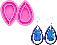ShiningQueen Tear Drop Silicone Resin Earring Molds - DIY Epoxy Casting for Jewelry, Pendants & Crafts (S/M Sizes)