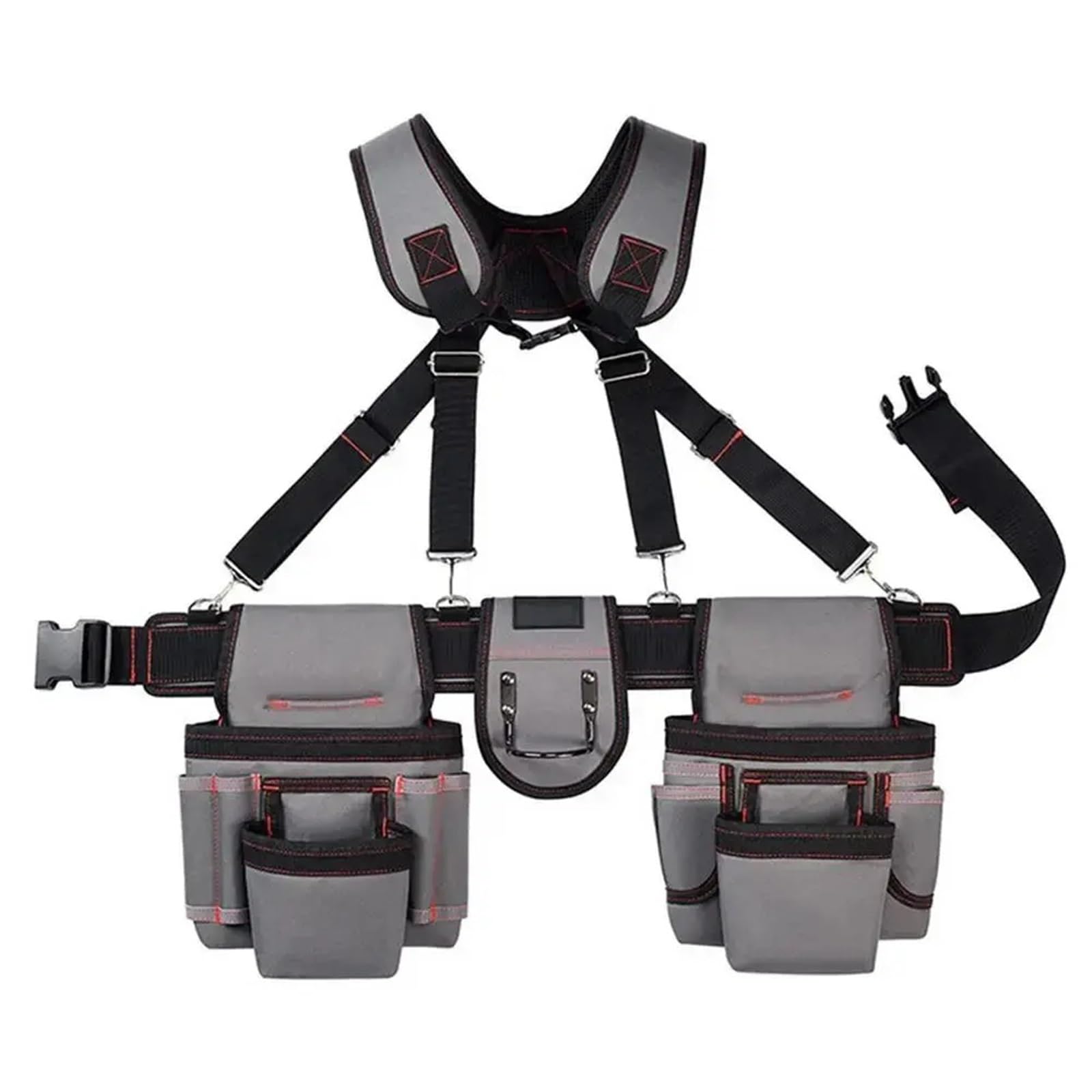 Cinture portautensili professionali regolabili | Cintura porta attrezzi di grande capacità tipo gilet con bretelle multitasca staccabile
