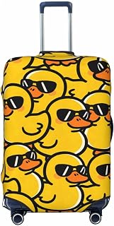 Cartoon Rubber Duck With Sunglasses Luggage Suitcase Covers (Not Include Suitcase) Elastic Travel Luggage Cover Anti-Scratch And Protector Suitcase For Kid And Adult S (Fit 18-21 Inch Luggage)