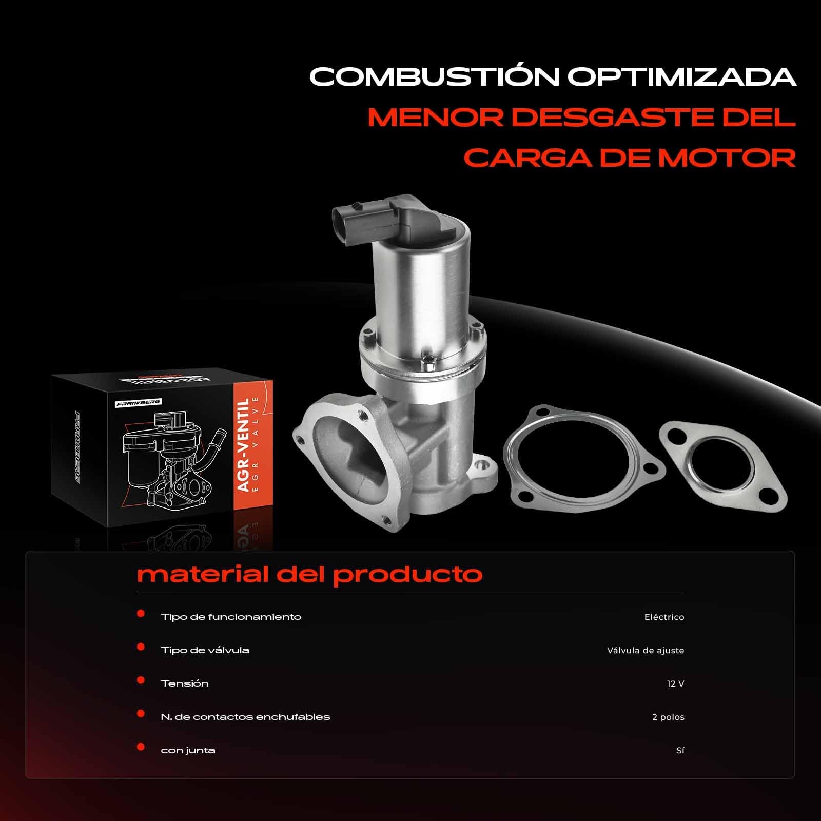 Frankberg recirculación de gases de escape con enfriador de válvula EGR | Compatible con: Cee'D SW ED, Santa Fe II CM, Magentis M.G, Carens III MPV ONU, Grandeza TG, i30 Estate FD, i30 FD