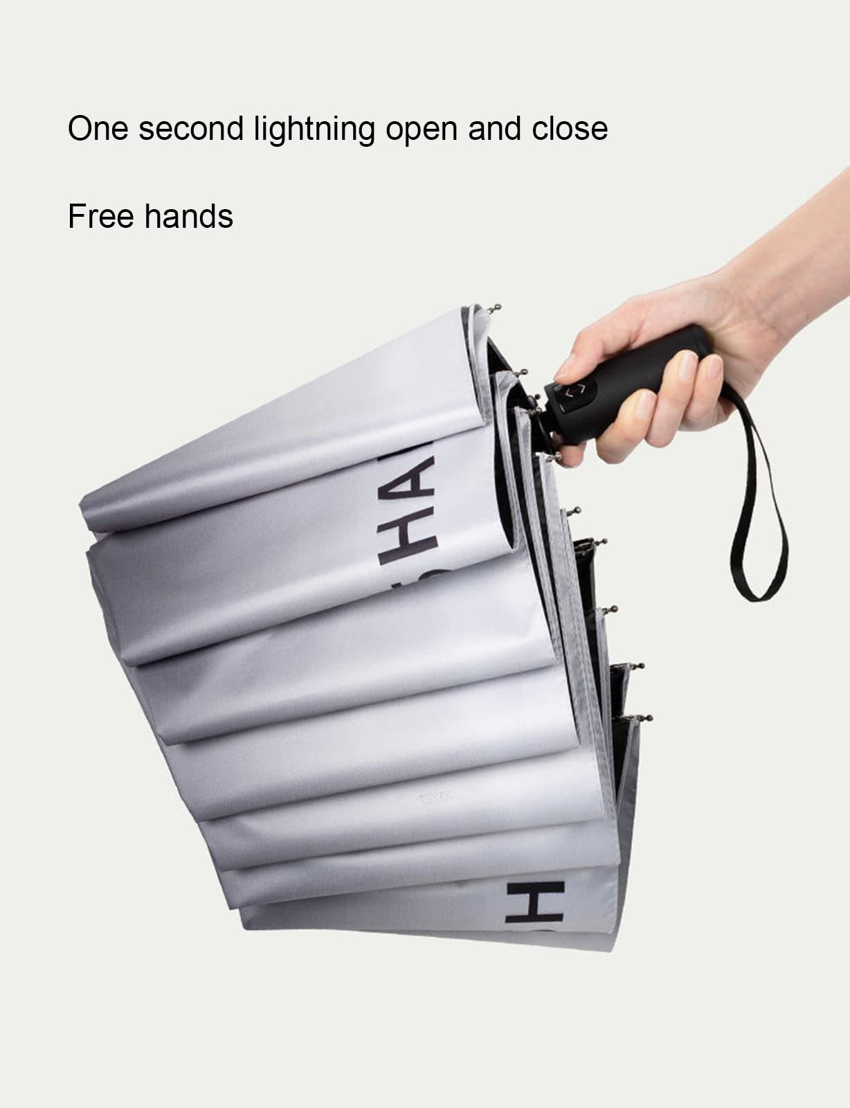 Paraguas antirrebote para Viajes, 10 Costillas de Apertura automática, Compacto, Ligero y Plegable, protección UV de Color Degradado, Paraguas para Hombres y Mujeres