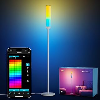 Lepro O1 AI Floor Lamp, Smart Standing Lamp with Music Sync, 2300 Lumen Corner Floor lamp for Living Room, Bedroom, RGB+CCT, AI Lighting Design Assistant, Works with Alexa, 2.4GHz WiFi, No Remote