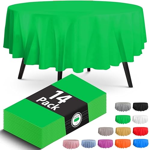 Miniatura 12 de Paquete de 14 manteles de plástico turquesa de alta calidad, manteles rectangulares desechables de plástico de 54 x 108 pulgadas, mantel rectangular