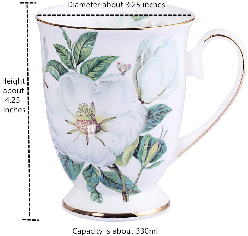 Royal Fine Bone China Coffee Mug Assorted colors Tea Cup 11 oz (1, white) - Image 5