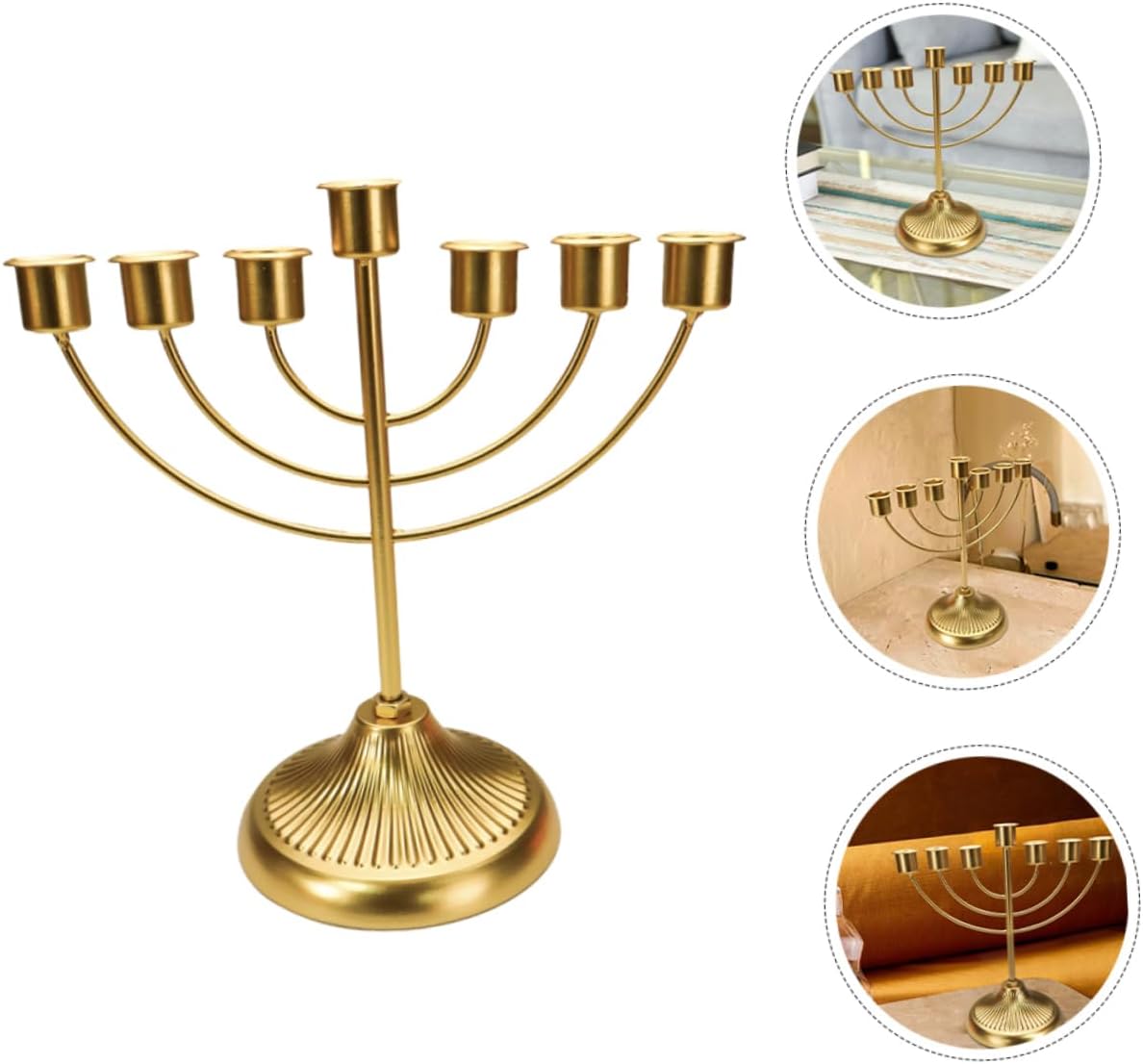 Unomor Retro Candle Holder Seven Pillar Candle Stand Metal Candlestick Holder for Dining Room Centerpiece Home Decor