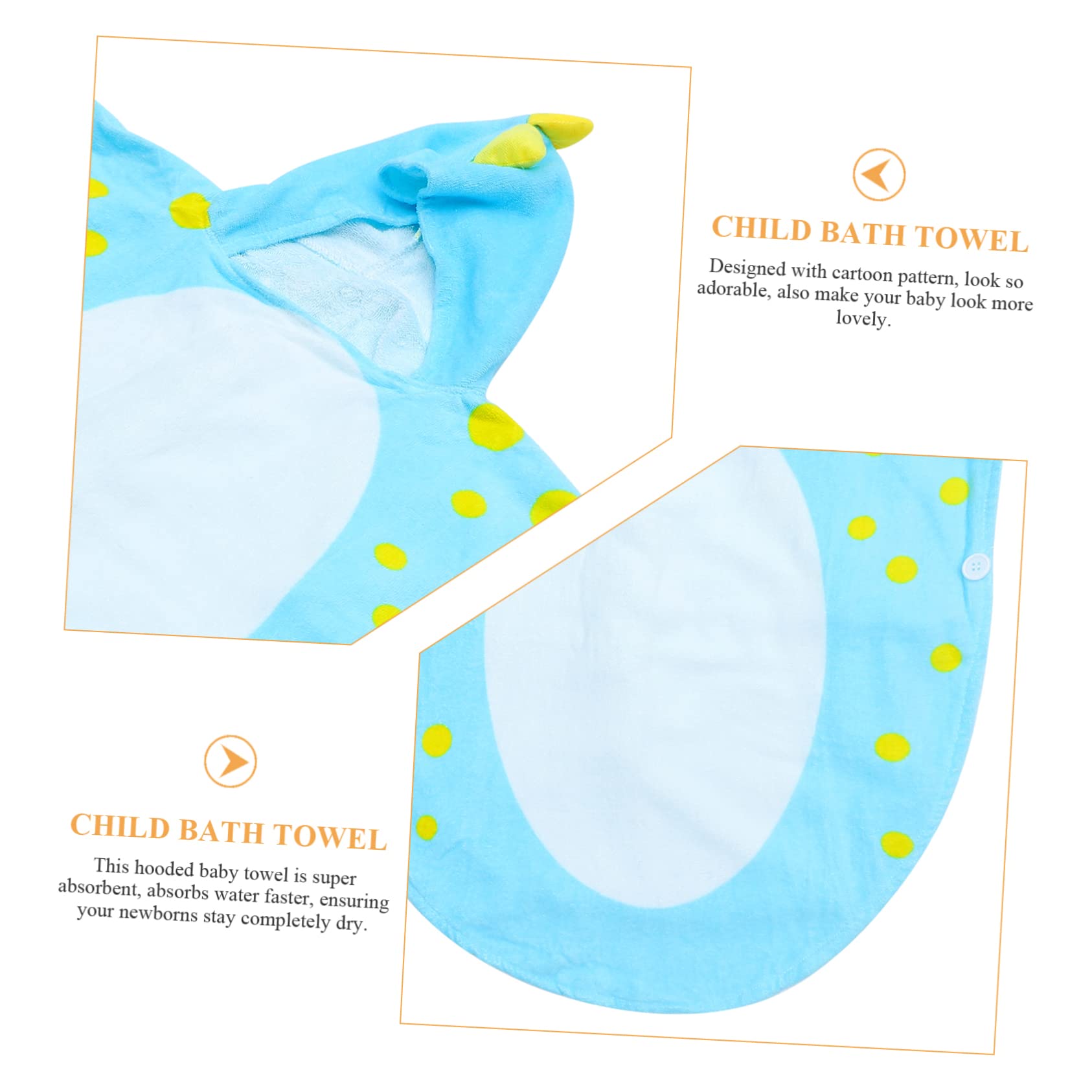 UPKOCH Toalla Infantil con Capucha Dinosaurio Azul Absorbente Algodón Poncho para Baño y Playa y Niñas
