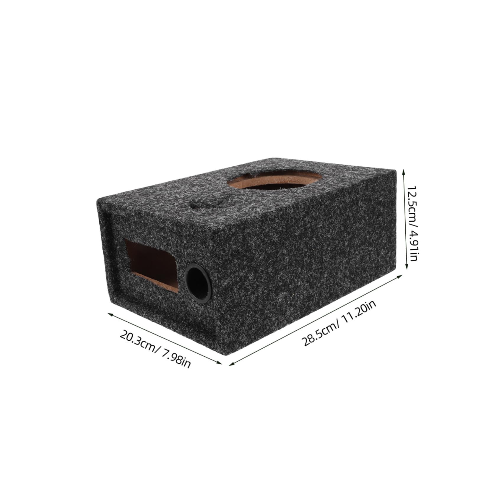 Caja de Subwoofer Alfombrada Ultradelgada 5 Pulgadas para Automóvil, Caja de Altavoces de Audio Vehicular Puertos para Tweeter y Amplificador, Compatible para Instalación DIY