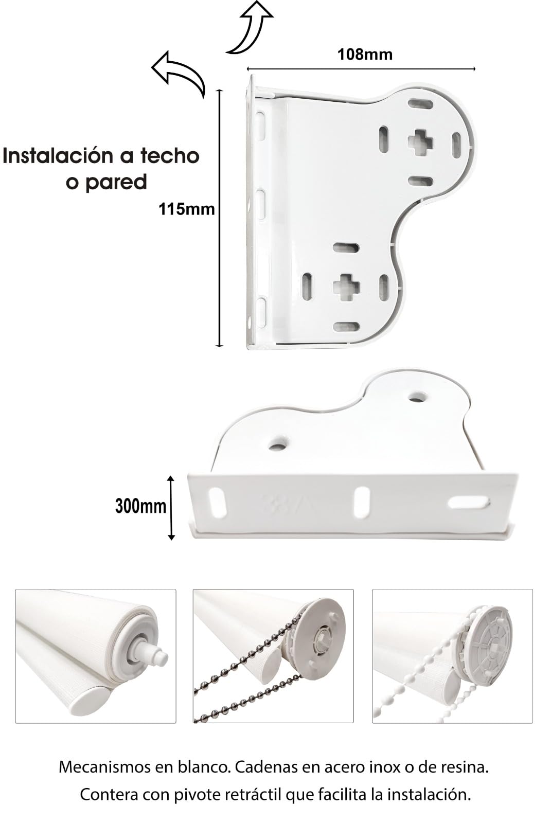 Estor Doble Dos en UNO! / Traslucido Luminoso + Opaco Regulador de luz y Temperatura. Propiedades acústicas. LO AJUSTAMOS A SU Medida Ancho x Alto. Color: Blanco Gris. Medidas: 130cm x 160cm