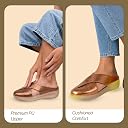 FAUSTO FST FJDWC-7052 COPPER-36 Women Copper Criss Cross Strap Design Perforated Slip On Shoes | Back Open Casual Shoes for Office, Outdoor, Party (3 UK) gallery image