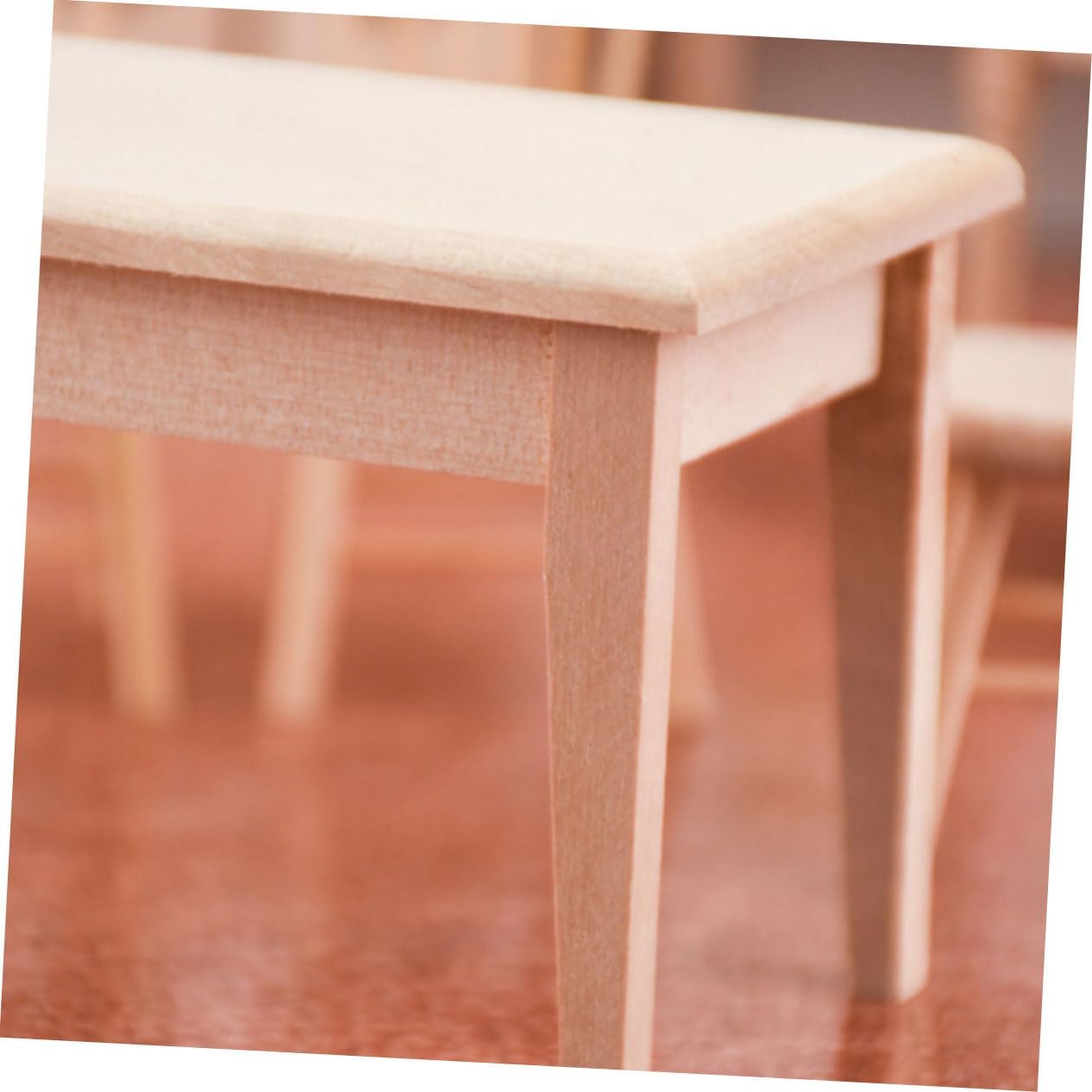 Yardwe Mini Wooden Table for Dollhouse Delicate Desk Furniture Fine Workmanship for Miniature Scenes and Projects Lightweight and Stable Design