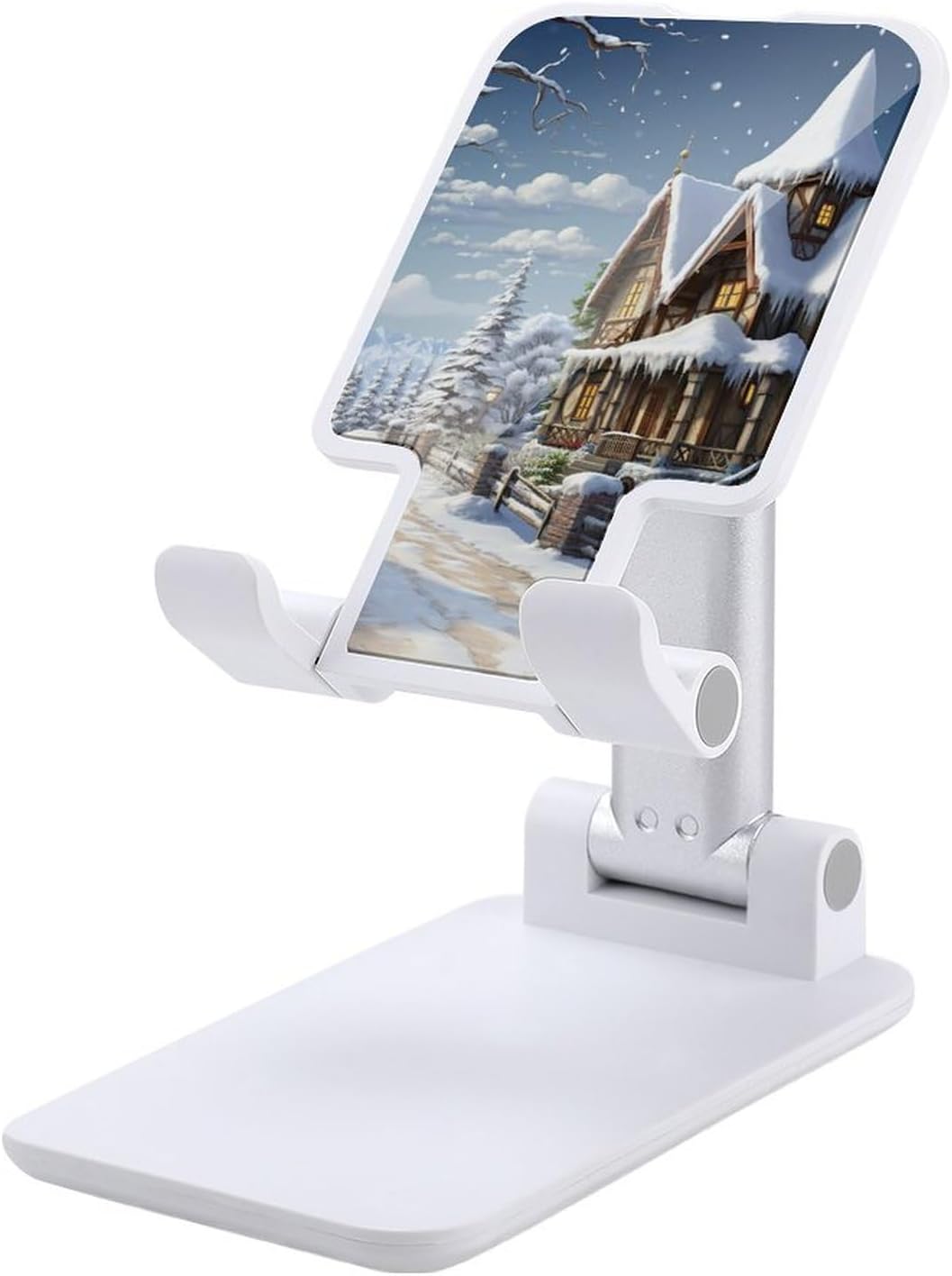 Christmas Winter Happy Scene Foldable Phone Stand for Desk Taller Stand
