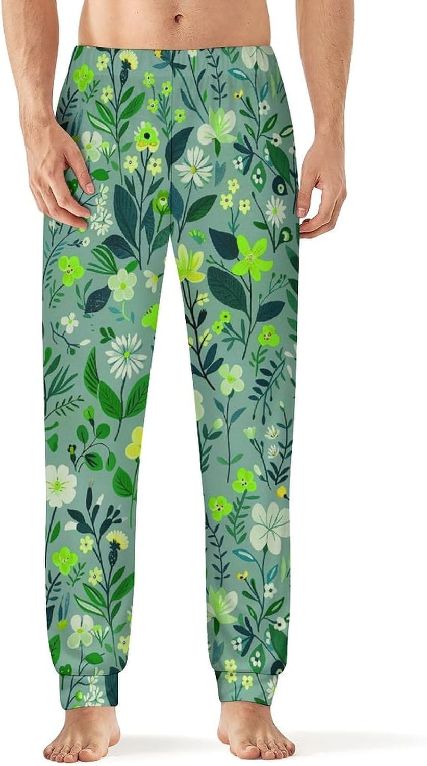 Adugen Origei Herons Pattern Men's Pajama Home Pajamas Lightweight Pajama Pants