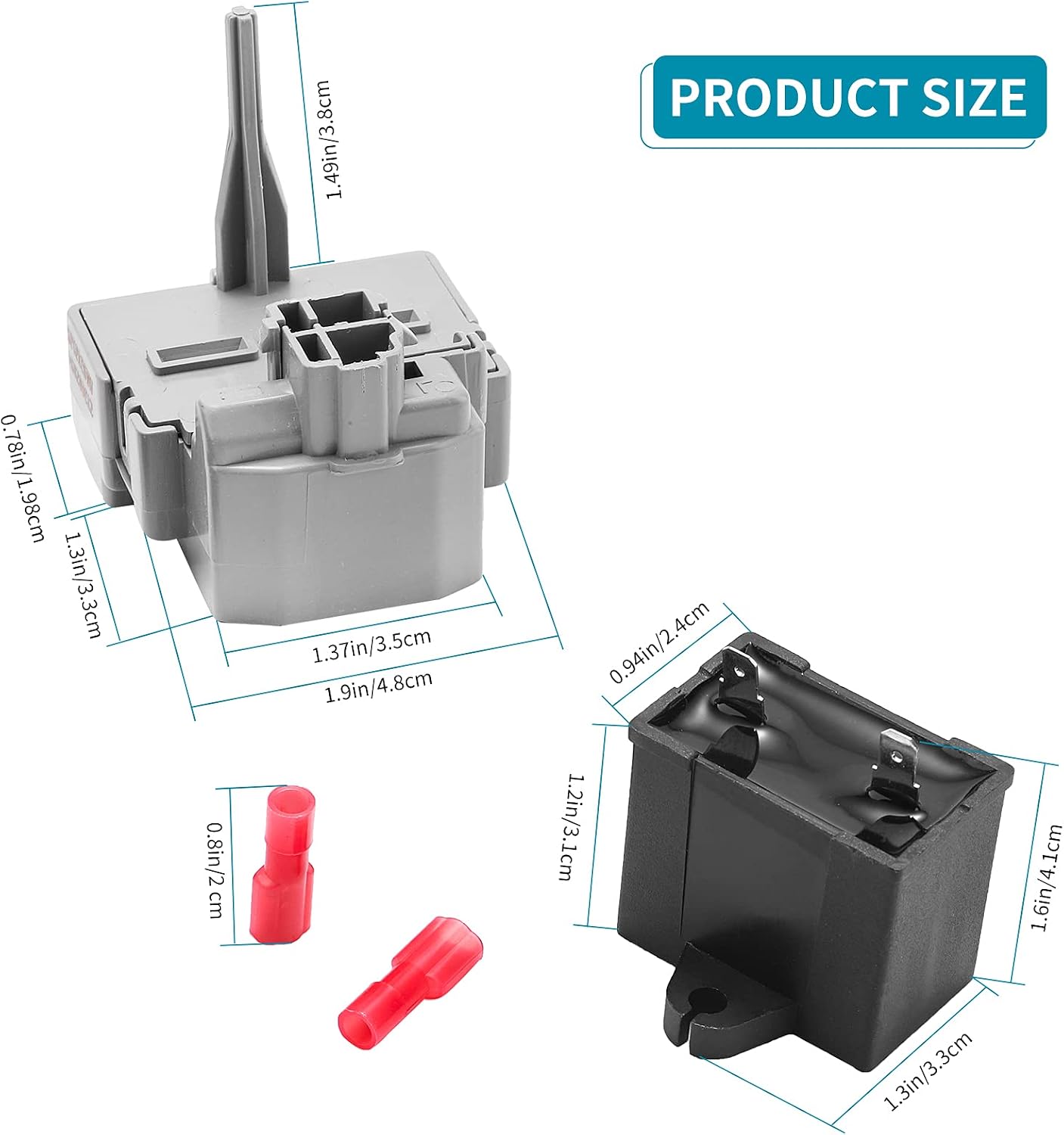 W10448874 W10197428 Refrigerator Start Relay Kit with W10662129 Compressor Run Capacitor Compatible With Whirlpool Ken-More Refrigerator, W10189190, W10350564, 241527803, 241941005
