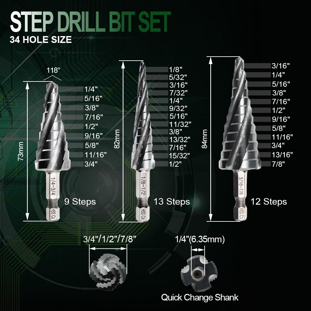 Crosstar M35 Stufenbohrer-Set – Das 2-teilige Kobalt-Kraftpaket Für Metall, Holz & Mehr (TiAlN-beschichtet, Schlagfest)