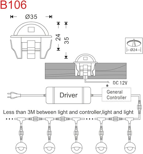 Miniatura 5 de FVTLED juego de luces para escalera, bajo voltaje y resistente al agua IP65 para exteriores con forma de media luna 1-25 pulgadas. Luces LED de