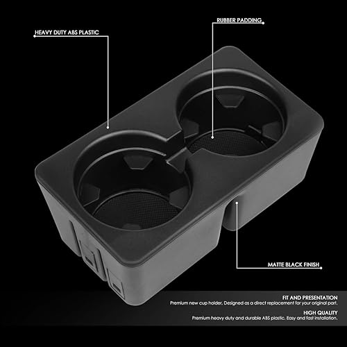 Miniatura 2 de DNA MOTORING Repuesto de soporte para taza de consola central delantera compatible con Silverado Sierra Avalanche Tahoe Suburban Yukon Escalade,