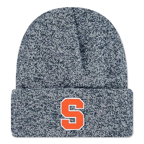 Legacy NCAA Officially Licensed Ribbed Knit Cuff Beanie, Syracuse Orange, Unisex, Navy Marled, One Size Fits Most