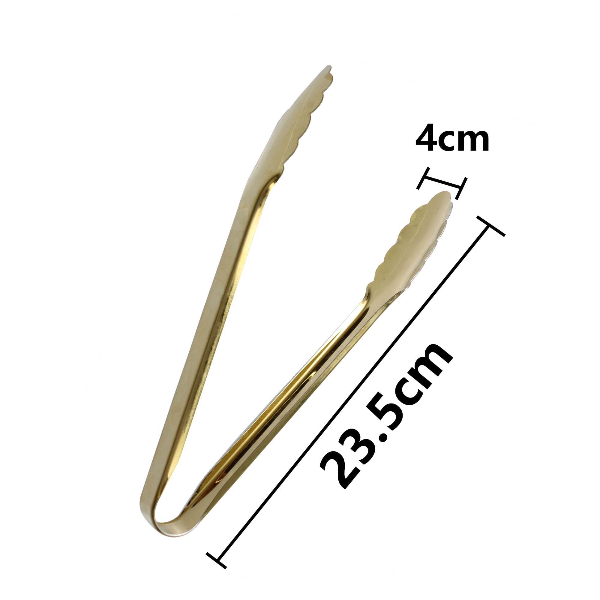 Septe Pinzas doradas de acero inoxidable para servir de cocina, utensilios de servir dorados, pinzas de ensalada, paquete de 2 (9.5 pulgadas)