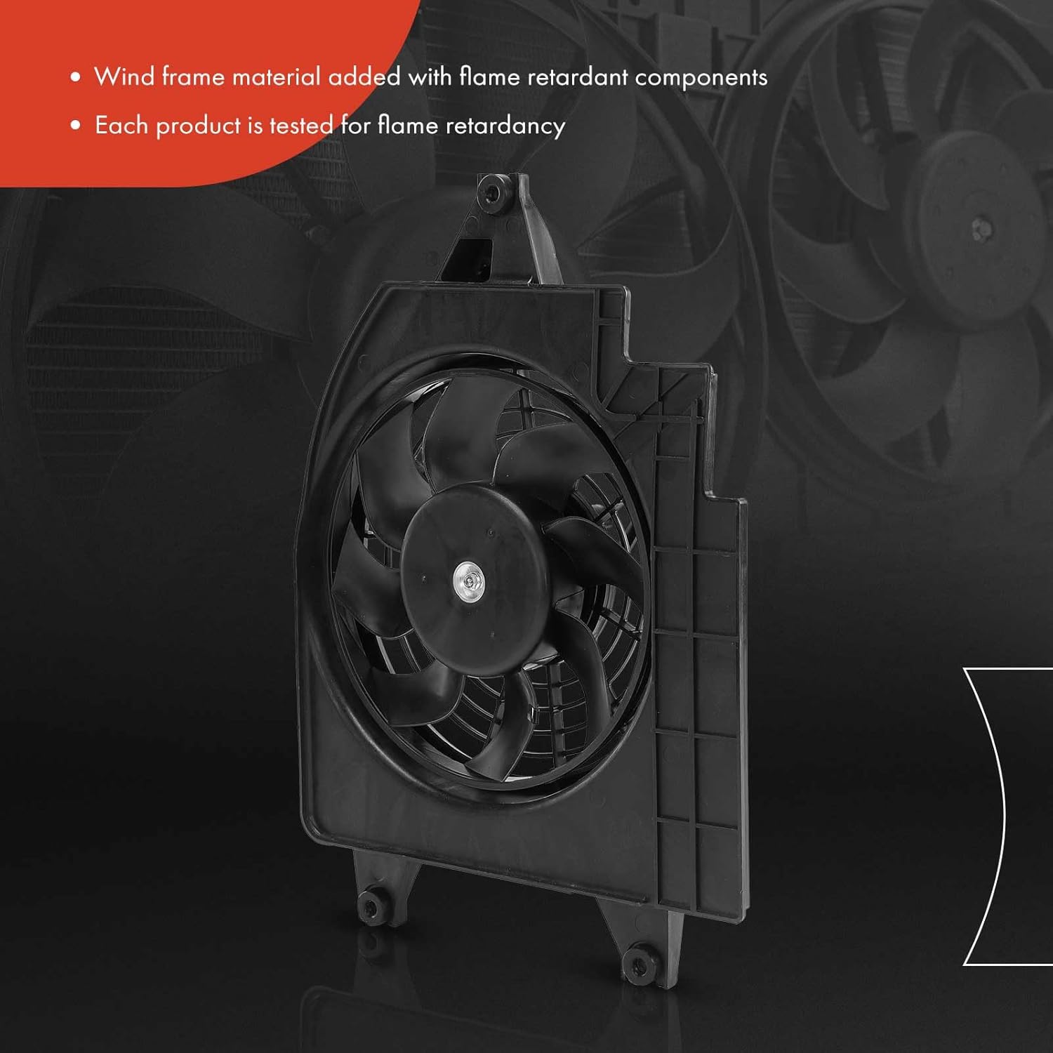 A-Premium A/C Condenser Fan Assembly Compatible with Select Kia Models - Rio 2001 2002 - Replace# 0K30A61710E