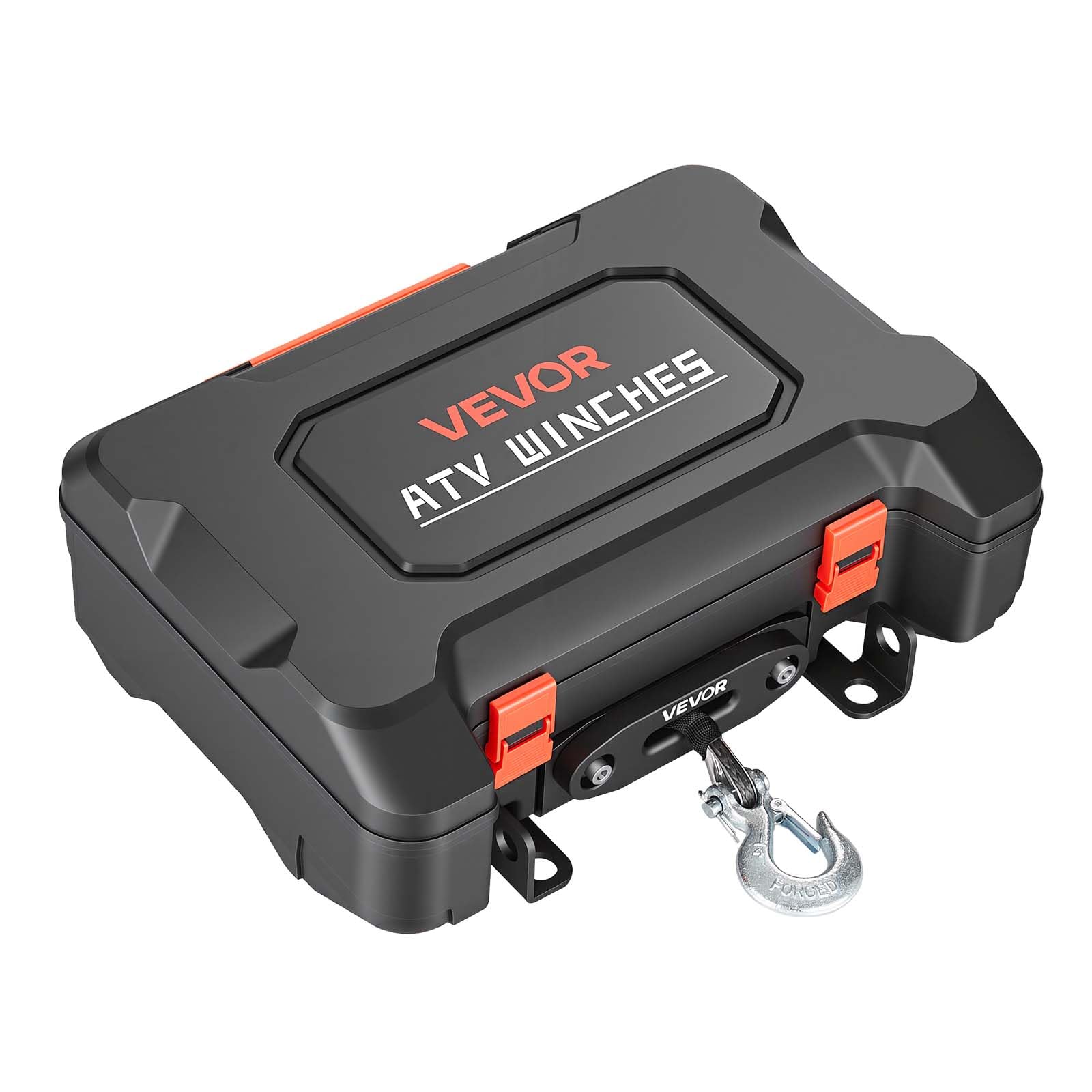 VEVOR Elektrische Seilwinde 12V, Mobile Seilwinde mit 1587kg Tragkraft & Fernbedienung, Tragbare Motorwinde mit Synthetikseil Seilführung Schäkelhaken Gurt Tragkiste, Elektrowinde für ATV UTV Offroad