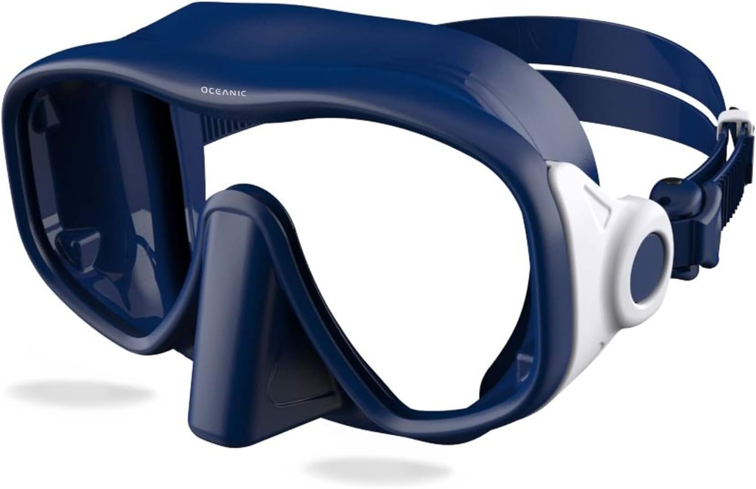 Oceanic Snorkel Mask for Adults, Frameless Single Lens Dive Mask with Tempered Glass, Soft Silicone Skirt & Strap, Quick-Release Buckles for Snorkeling & Scuba