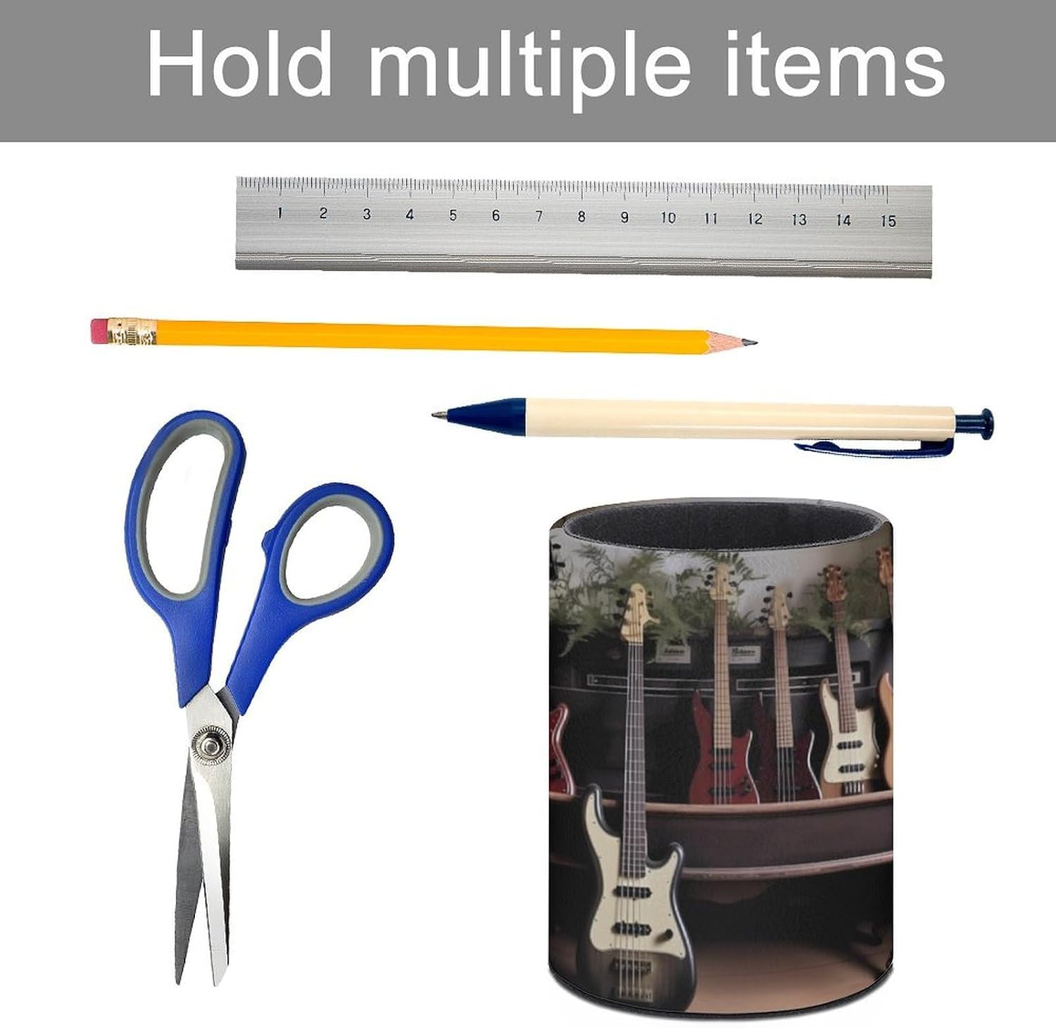 Guitar Bass Music Pen Holder Desk Organizer for Office Workspace image 5