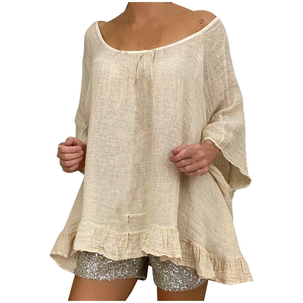 Blusa túnica para mujer, verano, manga murciélago, parte superior, blusa bohemia, blusas largas para leggins, blusa de verano sin hombros, blusa de manga larga, camiseta ligera larga, tallas grandes,
