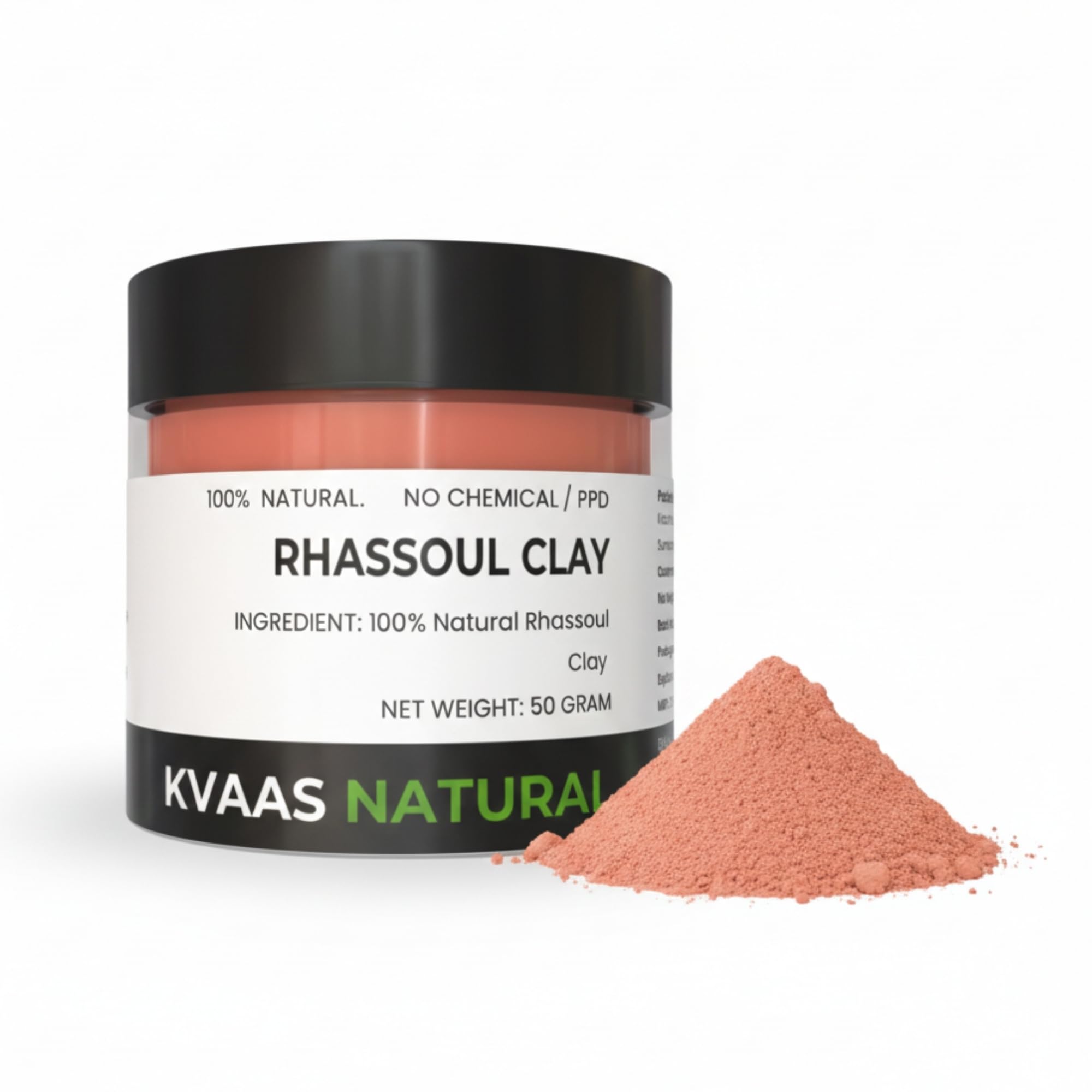 KVAAS Rhassoul Clay Powder Natural Cleanser with Anti-Aging Properties | Paraben-Free Skincare for Face Body Hair | Suitable for All Skin Types | 50 Grams-image-41