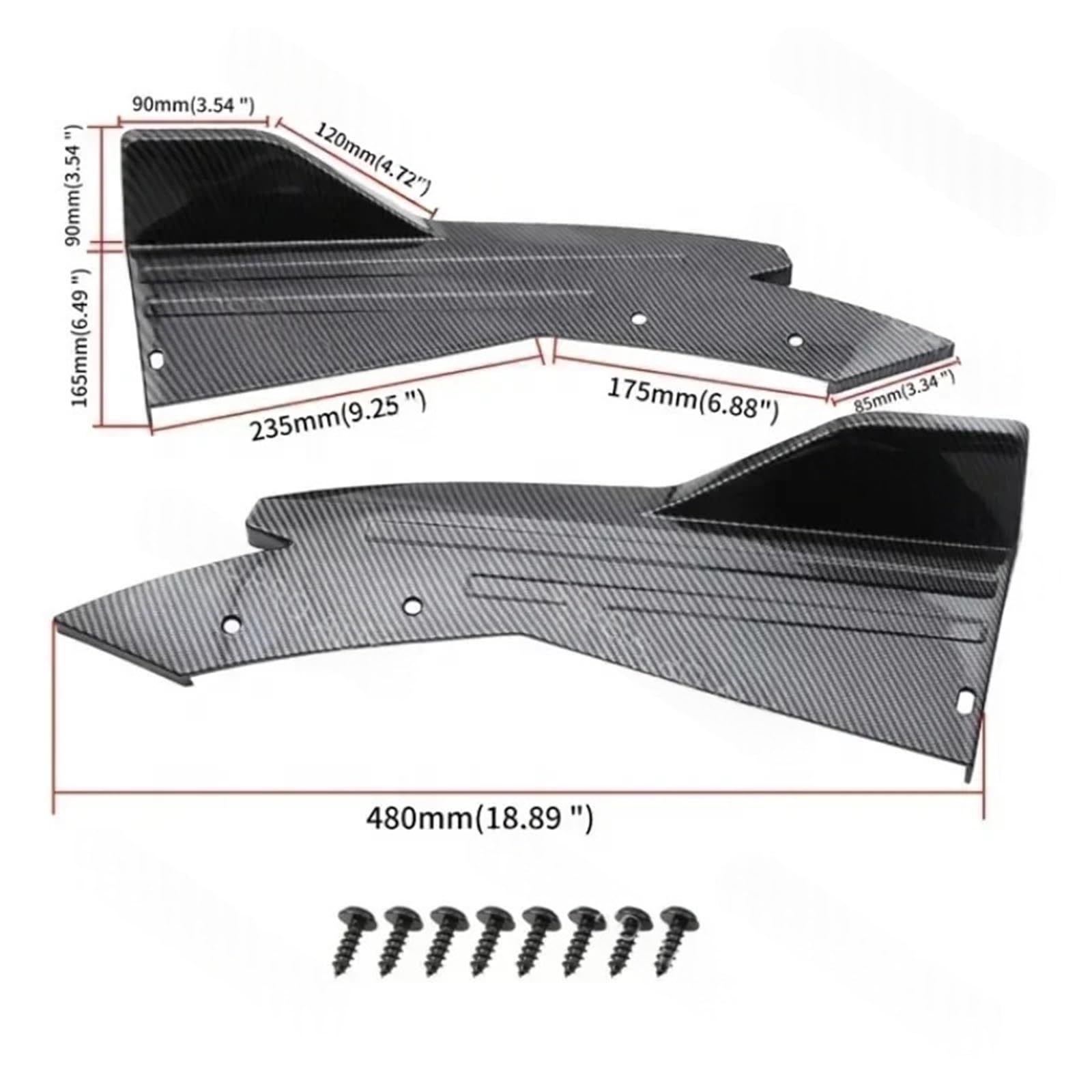 Spoiler tylnego zderzaka usta kompatybilny z F0rd Mondeo Fusion Focus Splitter dyfuzor zabezpieczenie przed zarysowaniem wykończenia boczna dokładka rozszerzenie Body Kit(Black)