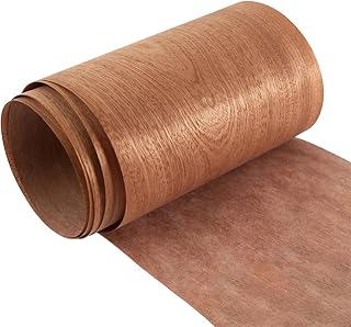 Láminas decorativas finas de 20 x 240 cm de chapa de sapeli para proyectos de bricolaje, renovación de altavoces, restauración de muebles y guitarras, color marrón.