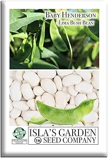 Baby Henderson Lima Bean Seeds for Planting, 30+ Heirloom Seeds Per Packet, (Isla's Garden Seeds), Non GMO Seeds, Botanical Name: Phaseolus lunatus, Great Yields, Excellent Garden Gift
