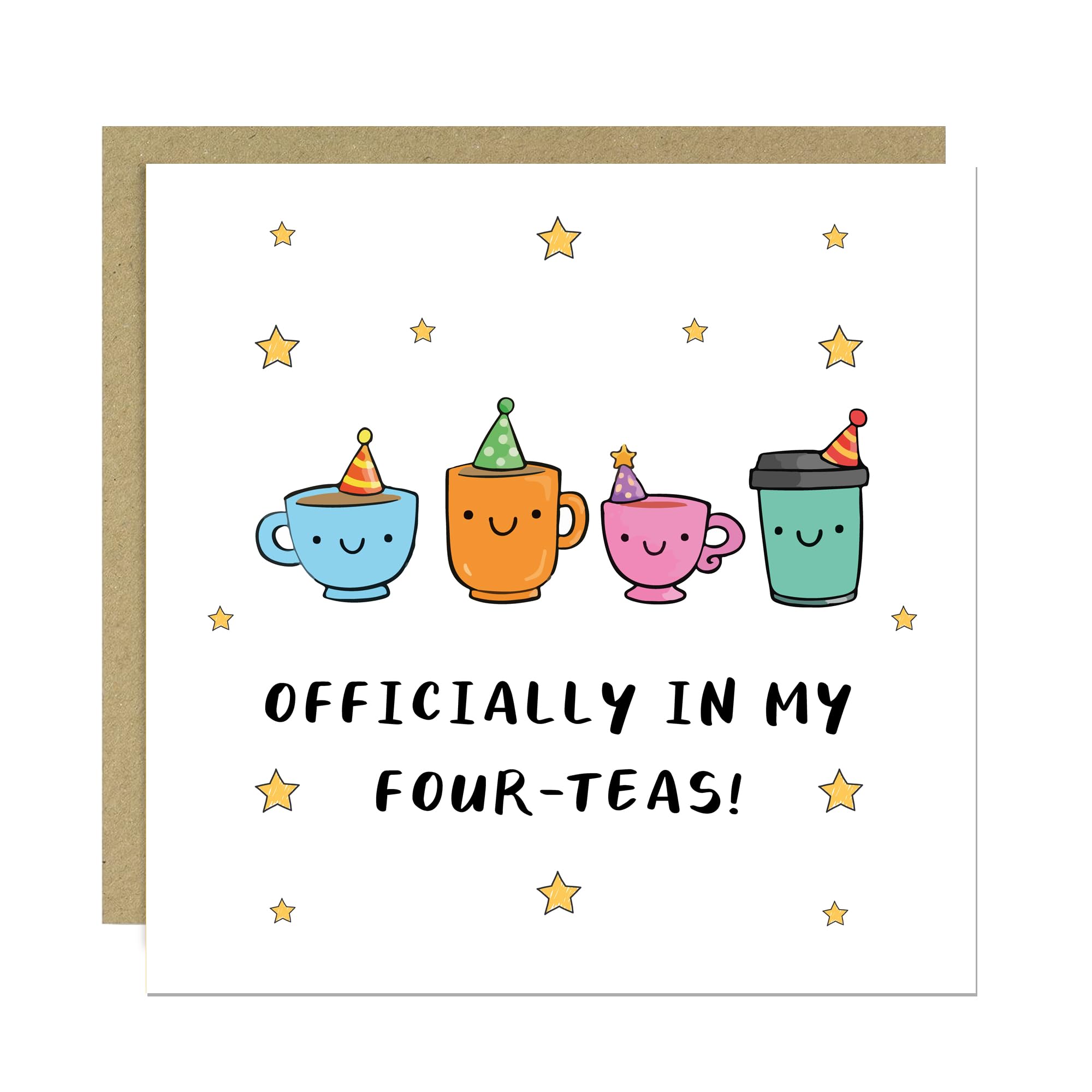 RED OCEAN 40th Birthday Card, Officially In My Four-Teas Card, Funny 40th Birthday Card For Mum Auntie Sister Friend, With Kraft Envelope