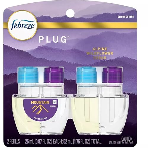 Febreze Odor-Fighting Fade Defy Plug Air Freshener - Mountain - (2) of 0.87 fl oz Refills